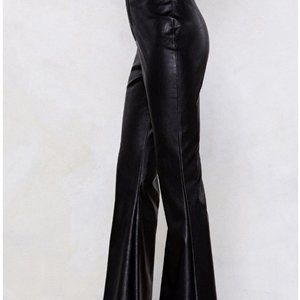 SLEEK- VEGAN LEATHER -FLARE PANTS